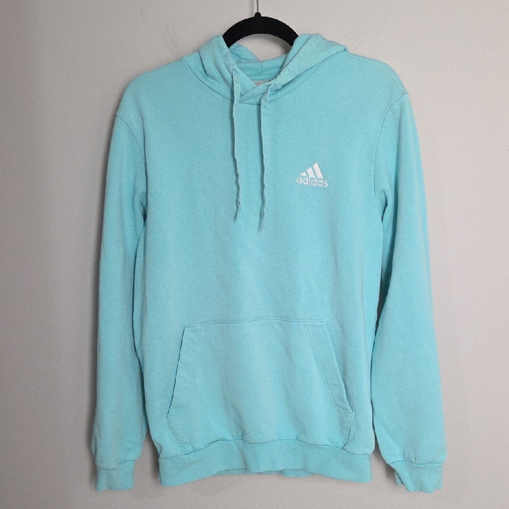 Adidas Men's Light Blue Pullover Hoodie